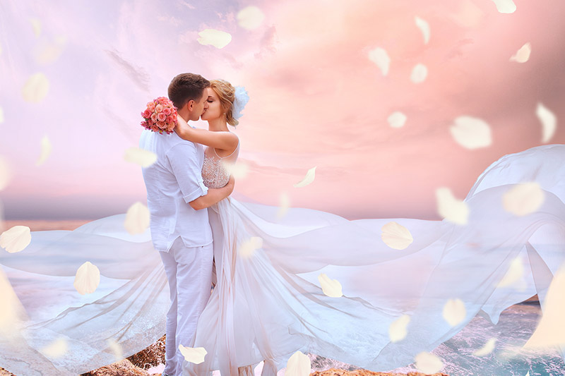 Flying Wedding Dress Retouching / Photo Editing Services (retouched)